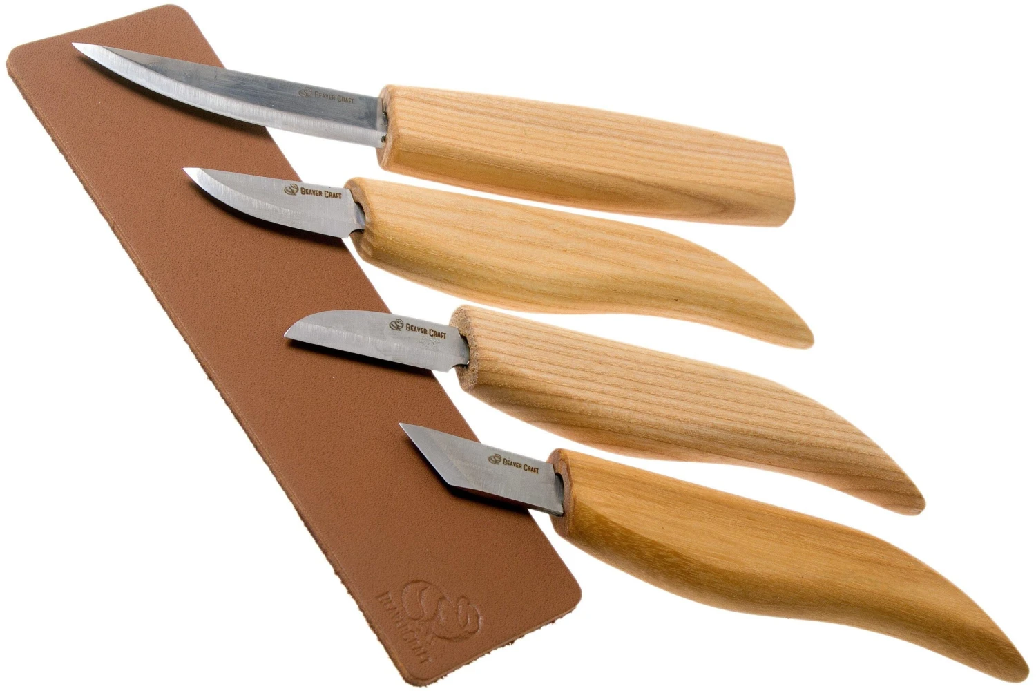 BeaverCraft Basic Set Of 4 Knives S07 Juego De Talla De Madera Con Libro De Almacenamiento De Madera 4 BeaverCraft Basic Set Of 4 Knives S07 Juego De Talla De Madera Con Libro De Almacenamiento De Madera - Imagen 2