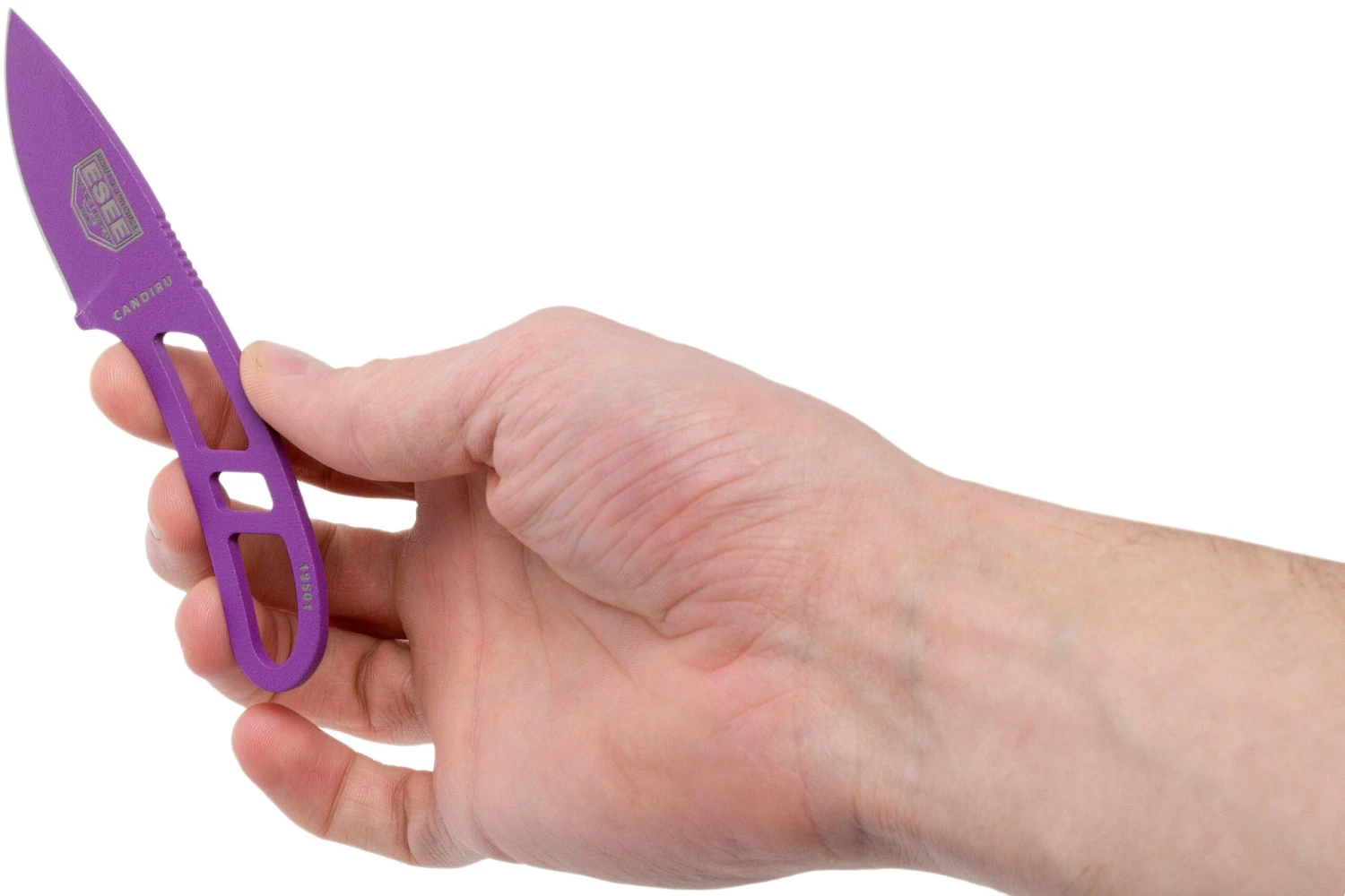 ESEE Candiru Purple CAN-PURP Cuchillo De Cuello Con Funda Blanca + Clip De Cinturón 7 ESEE Candiru Purple CAN-PURP Cuchillo De Cuello Con Funda Blanca + Clip De Cinturón - Imagen 5