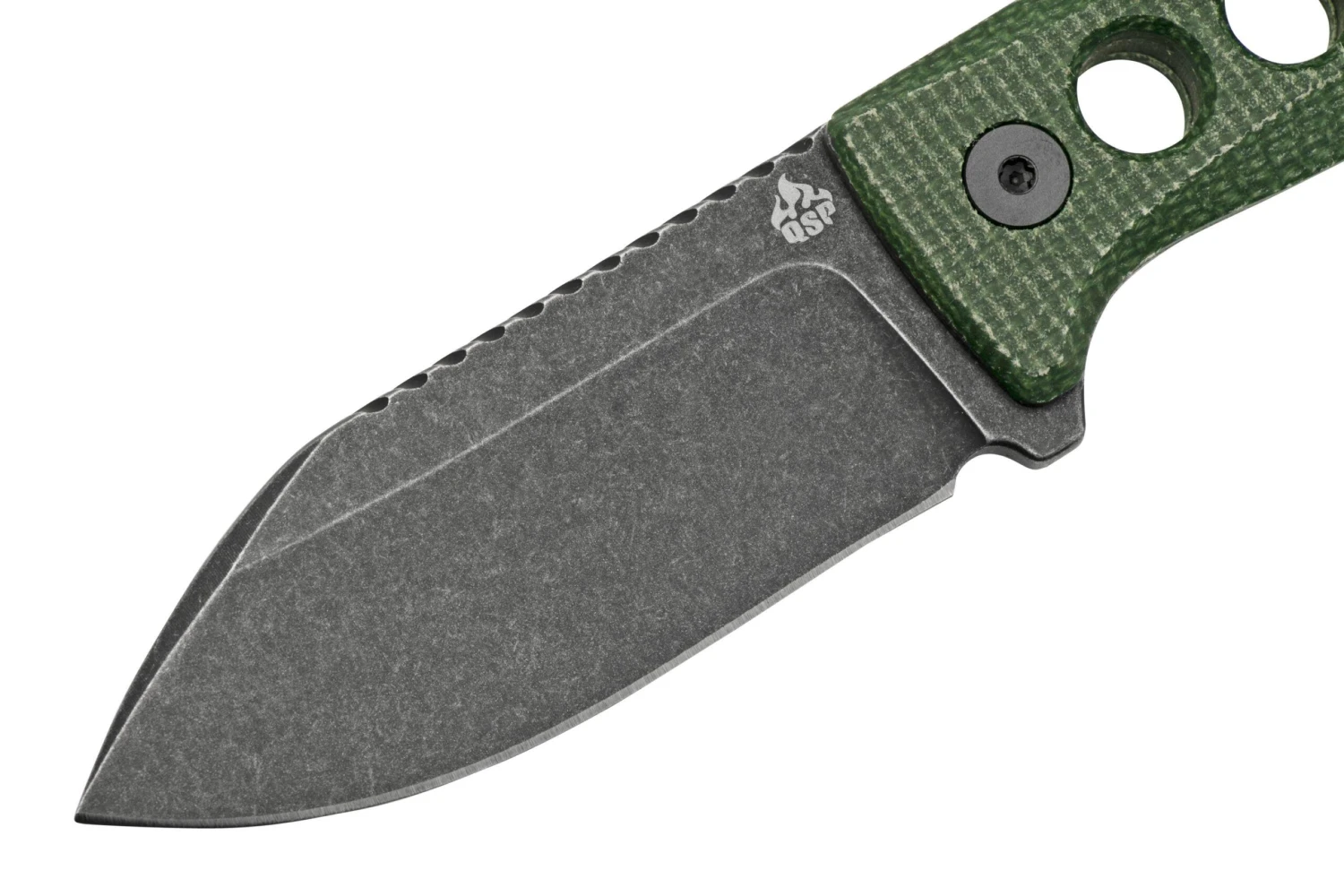 QSP Knife Canary QS141-C2 Blackwashed, Black Green G10, Cuchillo De Cuello 5 QSP Knife Canary QS141-C2 Blackwashed, Black Green G10, Cuchillo De Cuello - Imagen 3
