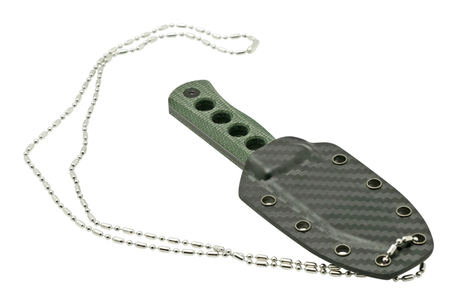 QSP Knife Canary QS141-C2 Blackwashed, Black Green G10, Cuchillo De Cuello 8 QSP Knife Canary QS141-C2 Blackwashed, Black Green G10, Cuchillo De Cuello - Imagen 6