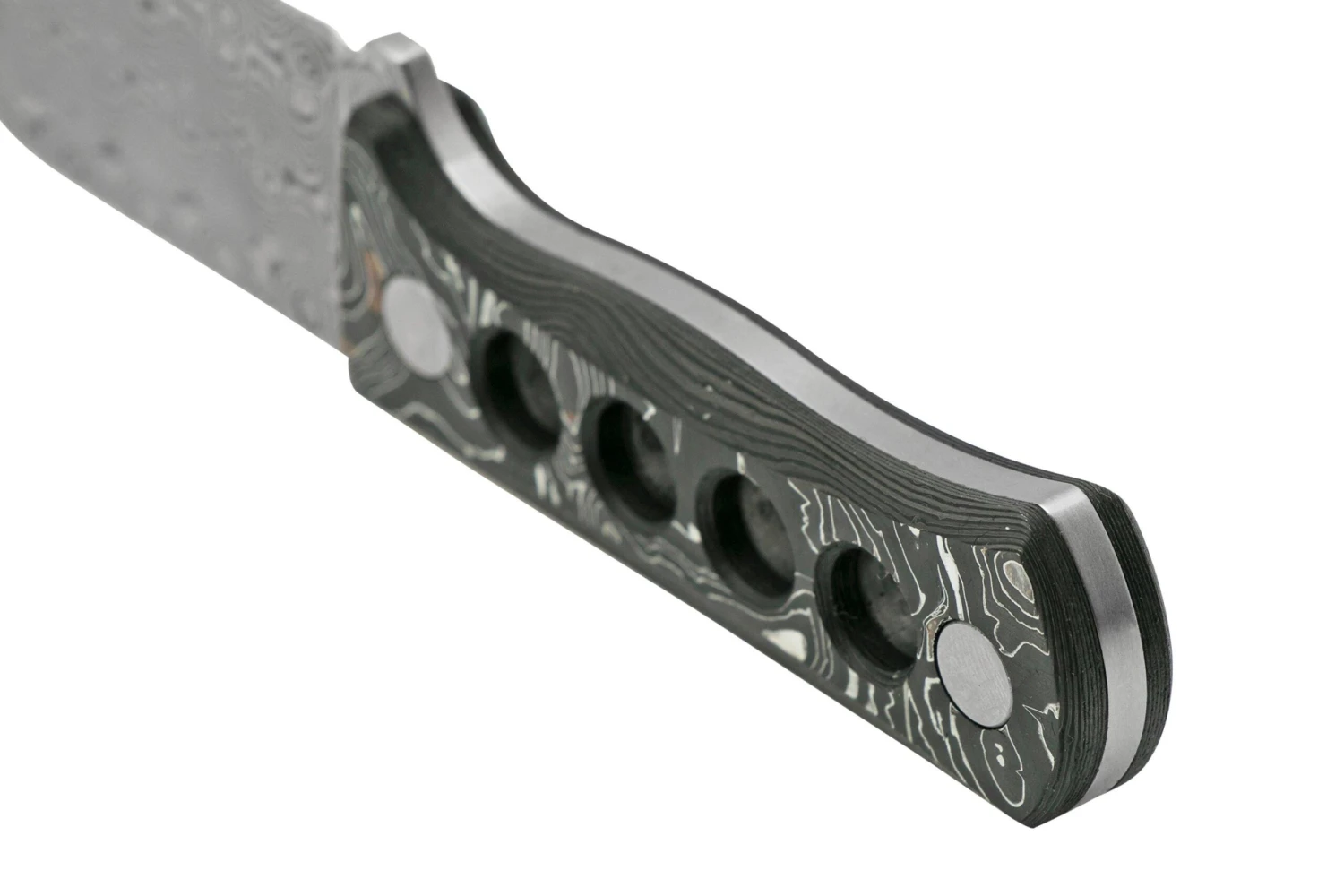 QSP Knife Canary QS141-E Damascus, Aluminium Foil Carbon Fibre, Cuchillo De Cuello 6 QSP Knife Canary QS141-E Damascus, Aluminium Foil Carbon Fibre, Cuchillo De Cuello - Imagen 4