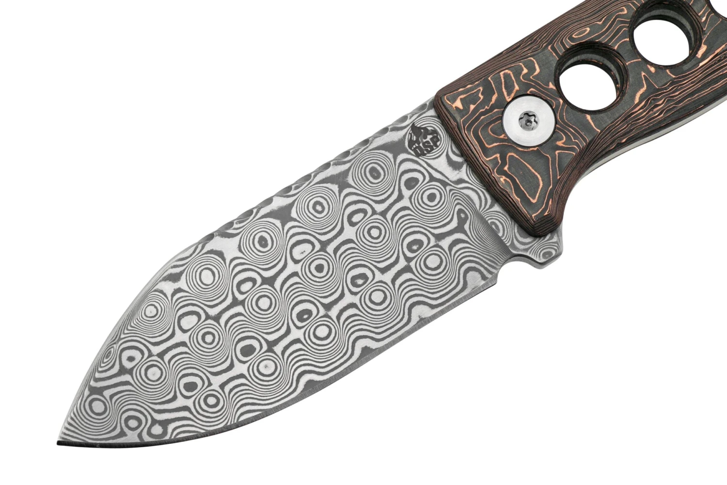 QSP Knife Canary QS141-F Damascus, Copper Foil Carbon Fibre, Cuchillo De Cuello 5 QSP Knife Canary QS141-F Damascus, Copper Foil Carbon Fibre, Cuchillo De Cuello - Imagen 3
