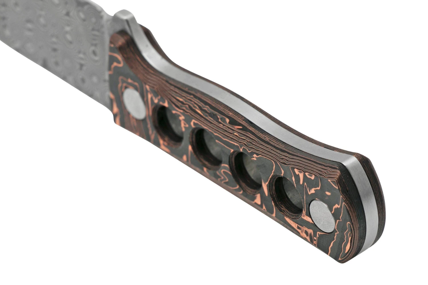 QSP Knife Canary QS141-F Damascus, Copper Foil Carbon Fibre, Cuchillo De Cuello 6 QSP Knife Canary QS141-F Damascus, Copper Foil Carbon Fibre, Cuchillo De Cuello - Imagen 4
